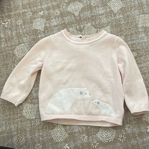 The Little White Company Pink Polar Bear Sweater